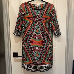 Modern Geometric Print Dress